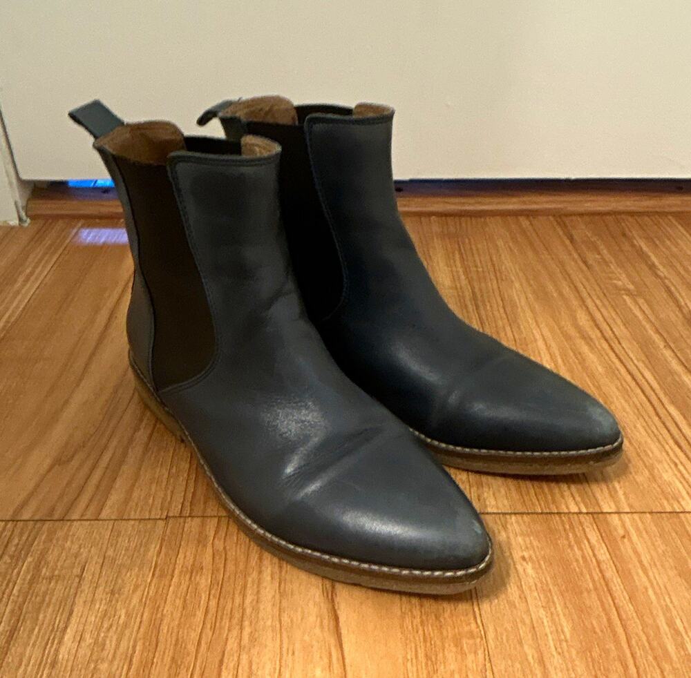 Women’s Miz Mooz Leather Chelsea Ankle Boots Slip On Pull Tab Pointed Toe US 8